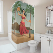 ハワイアンヴィンテージフラガ動揺してールはがき シャワーカーテン (インサイチュ)