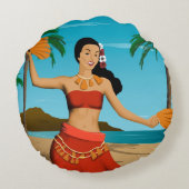 ハワイアンヴィンテージメレカリキマカはがき ラウンドクッション (裏面)