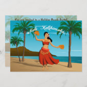 ハワイアンヴィンテージメレカリキマカカスタマイズ可能 招待状 (正面/裏面)