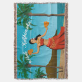 ハワイアンヴィンテージメレカリキマカポストカード スローブランケット (正面縦)