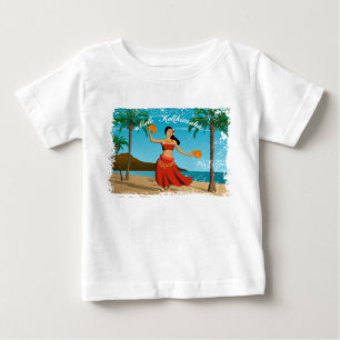 ハワイアンヴィンテージメレカリキマカポストカード ベビーTシャツ