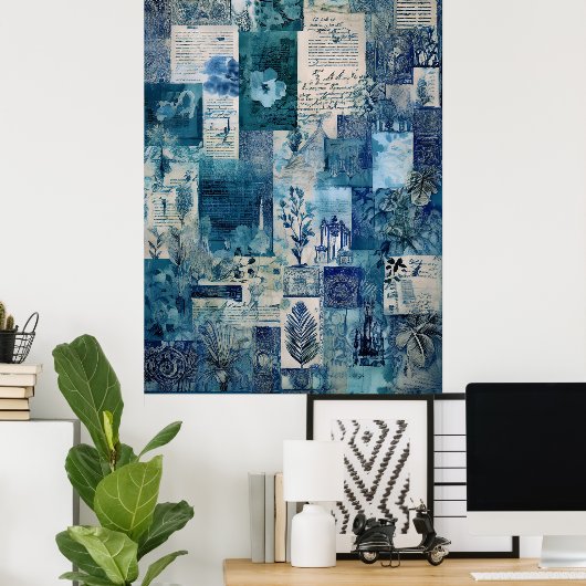 ハワイアンヴィンテージ植物解体書 ポスター (ホームオフィス)