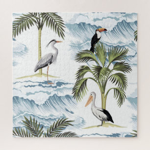 ハワイアンヴィンテージ、フローラ夏パターン。 ジグソーパズル