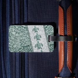 ハワイアン伝統的タパアンドホヌ ラゲッジタグ