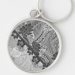 ハワイアン伝統的モンステラタパ キーホルダー