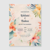 ハワイアン保存日付招待状磁気招待状 (正面)