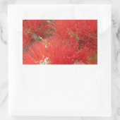 ハワイアン先住民オヒアレフアフラワーデザイン 長方形シール (バッグ)