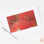 ハワイアン先住民オヒアレフアフラワーデザイン 長方形シール (封筒)