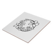 ハワイアン円形プルメリア装飾タイル タイル (側面)