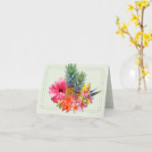 ハワイアン収集折り畳み空白のメッセージテンプレート カード (黄色い花)