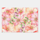 「ハワイアン夏花模様」ギフトラッピング紙 ラッピングペーパーシート (正面2)