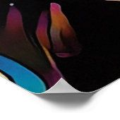 ハワイアン女性とフローラヘッドドレスプリント ポスター (角)