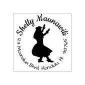 ハワイアン差出人住所スタンプフラダンカスタムサ ラバースタンプ (インプリント)