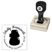 ハワイアン差出人住所スタンプフラダンサーイプドラム ラバースタンプ (押印)