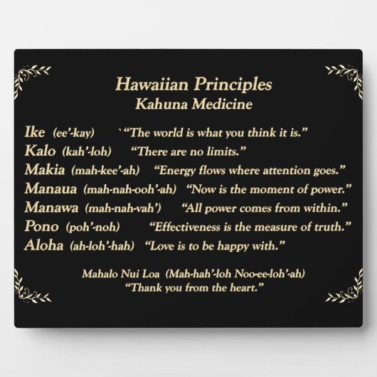 ハワイアン引用文 フォトプラーク (正面)