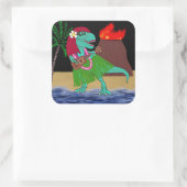 ハワイアン恐竜ウクレレ スクエアシール (バッグ)