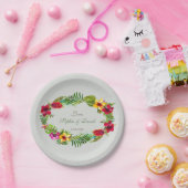 ハワイアン放射熱帯フローラリース結婚ズ ペーパープレート (パーティー)