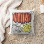 ハワイアン料理プレートランチライスマカロニサラダ クッション (ブランケット)