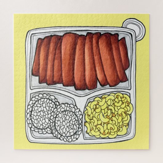 ハワイアン料理プレートランチライスマカロニサラダ ジグソーパズル (縦)