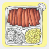 ハワイアン料理プレートランチライスマカロニサラダ スクエアシール (正面)