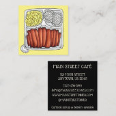 ハワイアン料理プレートランチライスマカロニサラダ スクエア名刺 (正面/裏面)