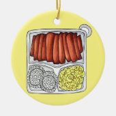 ハワイアン料理プレートランチライスマカロニサラダ セラミックオーナメント (正面)