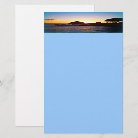 ハワイアン日没文具 便箋 (正面/裏面)