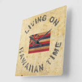 ハワイアン時大時計 スクエア壁時計 (傾斜)