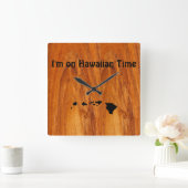 ハワイアン時間 スクエア壁時計 (ホーム)