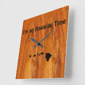 ハワイアン時間 スクエア壁時計 (傾斜)