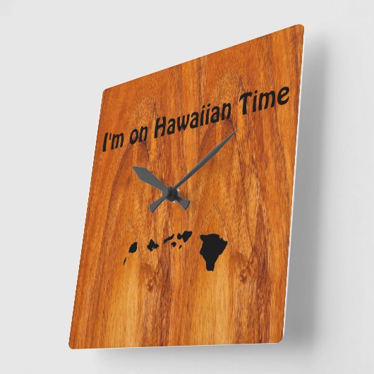 ハワイアン時間 スクエア壁時計 (傾斜)