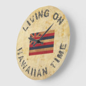 ハワイアン時間 ラージ壁時計 (傾斜)