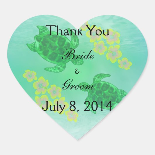 ハワイアン本音結婚の感謝 ハートシール (正面)