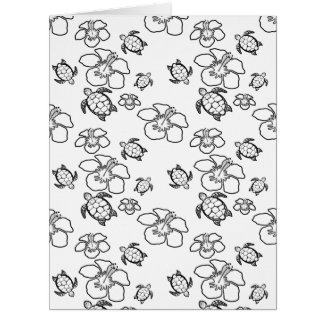 ハワイアン柄アダルトカラーリングビッグカード