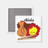 ハワイアン楽器、アロハ磁石 マグネット (正面/裏面)