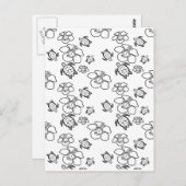 ハワイアン模様大人着色はがき ポストカード (正面/裏面)