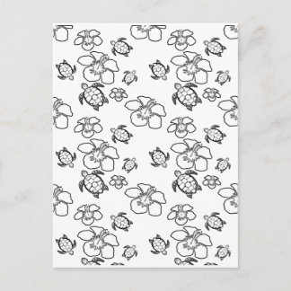 ハワイアン模様大人着色はがき ポストカード