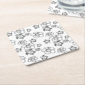 ハワイアン模様成体着色紙コースター スクエアペーパーコースター (アングル)