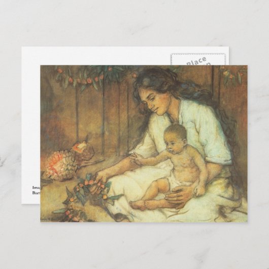 ハワイアン母子 ポストカード (正面/裏面)