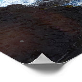 ハワイアン海ウェーブアクアティール(緑がかった色)ブルーサーフラバシー ポスター (角)