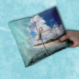 ハワイアン海ウェーブビーチアクアブルー 薄葉紙