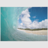 ハワイアン海ウェーブビーチアクアブルー 薄葉紙 (正面)