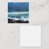 ハワイアン海ハワイウェーブアクアティール（緑がかった色）ブルーサーフ スクエア名刺 (正面/裏面)