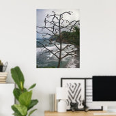 ハワイアン海ビーチツリーフォトビュー ポスター (ホームオフィス)