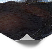 ハワイアン海引用文ウェーブアクアティール(緑がかった色)ブルーサーフ ポスター (角)