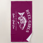 ハワイアン漁師スタイルの独身最後のパーティー ビーチタオル (正面)