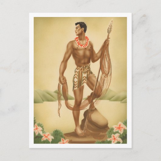 ハワイアン漁師 ポストカード (正面)