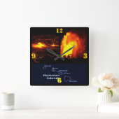 ハワイアン火山の溶岩流 スクエア壁時計 (ホーム)