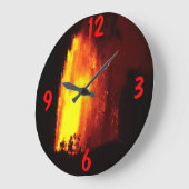 ハワイアン火山の溶岩流 ラージ壁時計 (傾斜)