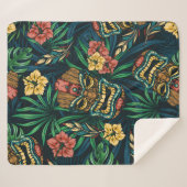 ハワイアン熱帯カラフルのシームレスパターン シェルパブランケット (正面(横))